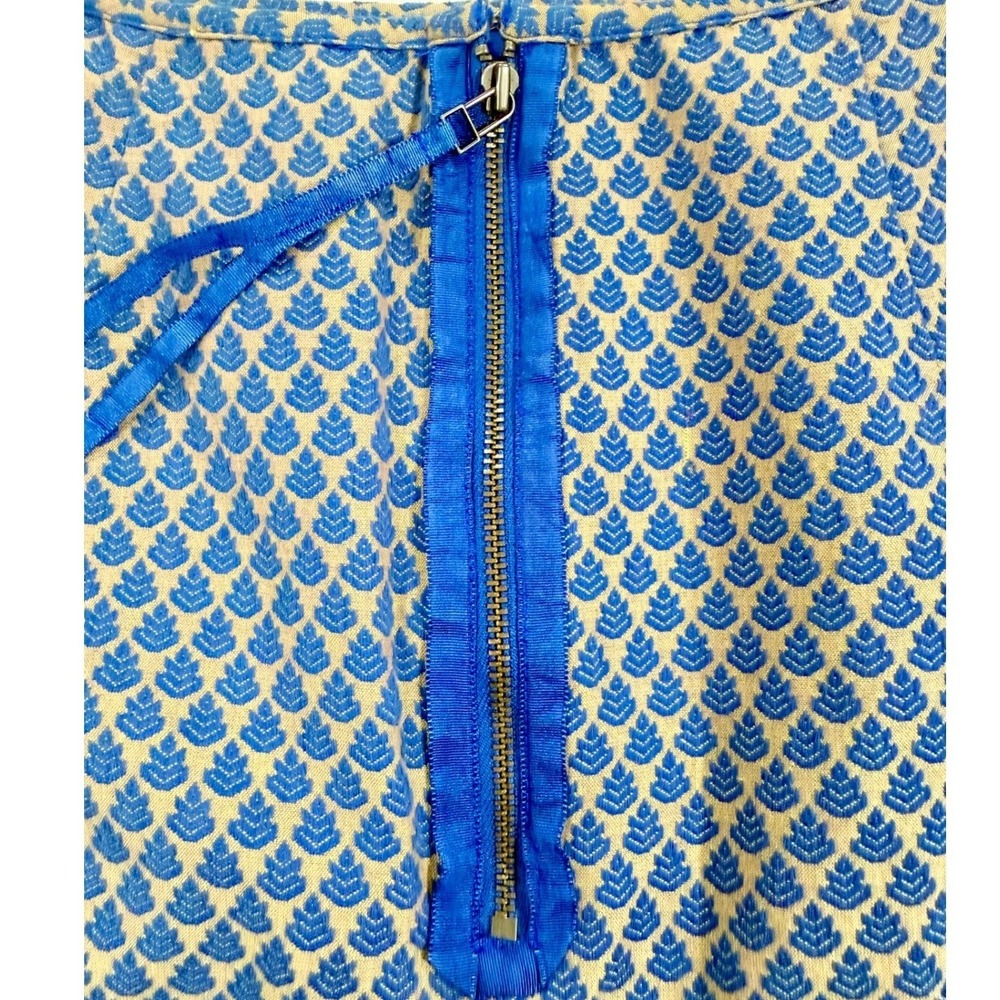 Anthropologie Leifsdottir Cateline Blue Jacquard Beaded Skirt Size 4 W426 - Picture 7 of 11